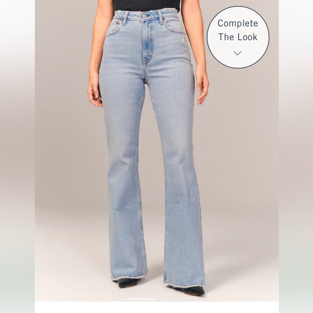 Abercrombie Curve Love High Rise Vintage Flare Jean, color: light, size:24(00)